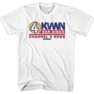 Anchorman-Ch 4 News Logo-White Adult S/S Tshirt - Coastline Mall