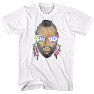 Mr. T-Swwwag-White Adult S/S Tshirt - Coastline Mall