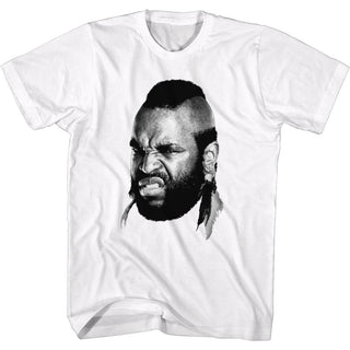 Mr. T-Mr. T Head-White Adult S/S Tshirt - Coastline Mall