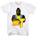 Mr. T-Cartoon T-White Adult S/S Tshirt - Coastline Mall