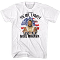 Mr. T-Less Talk More Mohawk-White Adult S/S Tshirt - Coastline Mall