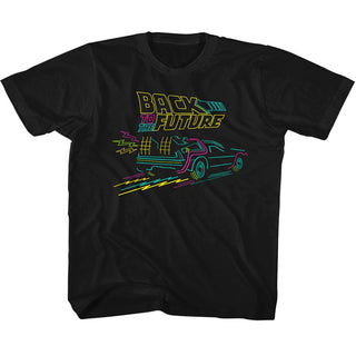 Back To The Future - Neonfuture | Black S/S Youth T-Shirt | Clothing, Shoes & Accessories:Kids:Unisex Kids:Unisex Kids' Clothing - Coastline Mall