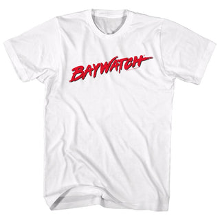 Baywatch-Logo-White Adult S/S Tshirt - Coastline Mall