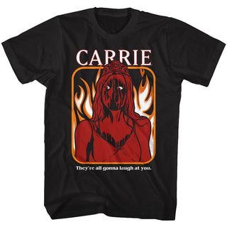 Carrie-Hahaha-Black Adult S/S Tshirt - Coastline Mall
