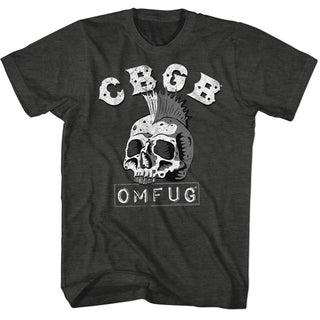 Cbgb-Dead Mohawk-Black Heather Adult S/S Tshirt - Coastline Mall