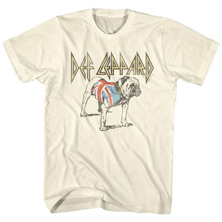 Def Leppard-Bulldog-Natural Adult S/S Tshirt - Coastline Mall
