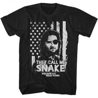 Escape From New York-Snake Flag-Black Adult S/S Tshirt - Coastline Mall