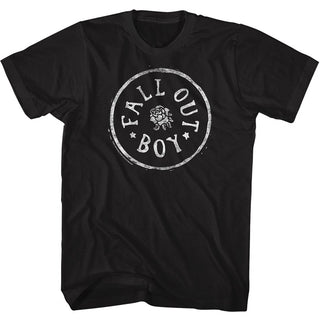 Fall Out Boy - Circle Rose Logo Black Short Sleeve Adult T-Shirt tee Officially Licensed Clothing and Apparel from Coastline Mall