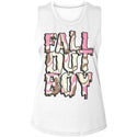 Fall Out Boy - Neapolitan Logo White Ladies Muscle Tank T-Shirt tee - Coastline Mall