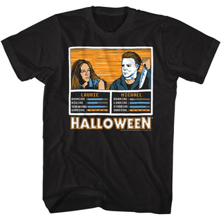 Halloween-Halloween Laurie Vs Michael-Black Adult S/S Tshirt