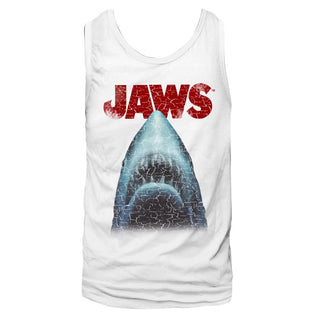 Jaws-Stressed-White Adult  Tank - Coastline Mall