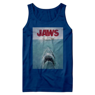 Jaws-Poster-Royal Adult Tank | Clothing, Shoes & Accessories:Men's Clothing:T-Shirts - Coastline Mall