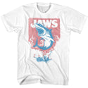 Jaws - Shark & Boat Fire | White S/S Adult T-Shirt - Coastline Mall
