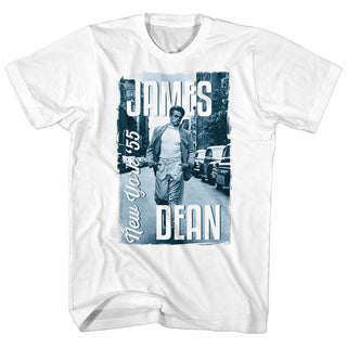James Dean-James Dean '55-White Adult S/S Tshirt - Coastline Mall