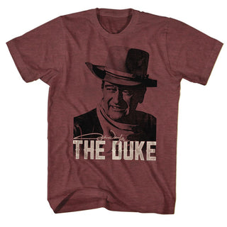 John Wayne-Duke-Vintage Maroon Heather Adult S/S Tshirt - Coastline Mall