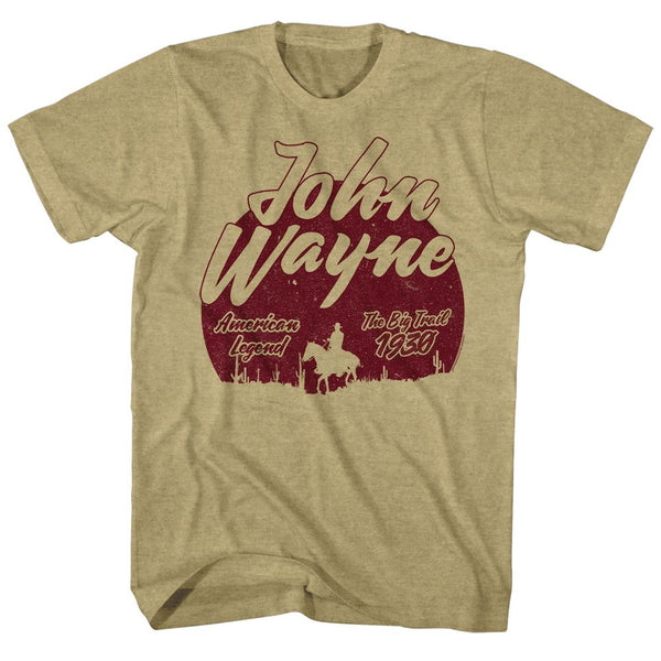 John Wayne-The Big Trail-Khaki Heather Adult S/S Tshirt - Coastline Mall