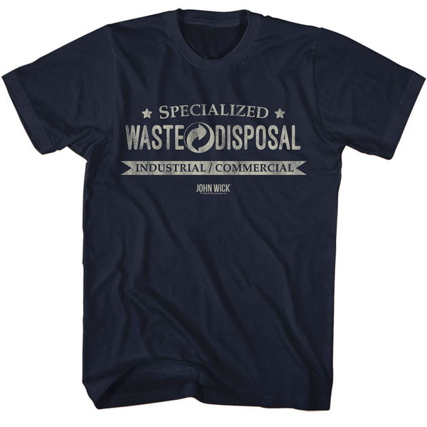 John Wick-John Wick Waste Disposal-Navy Adult S/S Tshirt