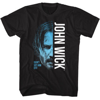 John Wick-John Wick Half Face-Black Adult S/S Tshirt