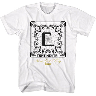 John Wick-John Wick Continental Nyc Square-White Adult S/S Tshirt