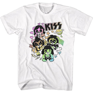 Kiss-Kiss Bears-White Adult S/S Tshirt - Coastline Mall