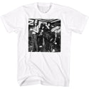 Motley Crue - Black and White Band Pic Logo White Short Sleeve Adult Soft Slim Fit Unisex Jersey T-Shirt tee - Coastline Mall