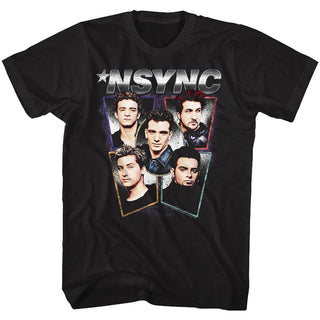 NSYNC-Heads-Black Adult S/S Tshirt - Coastline Mall