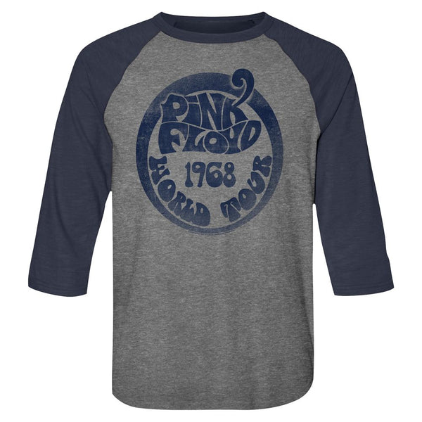 Pink Floyd-1968 World Tour-Premium Heather/Vintage Navy Adult 3/4 Sleeve Raglan - Coastline Mall
