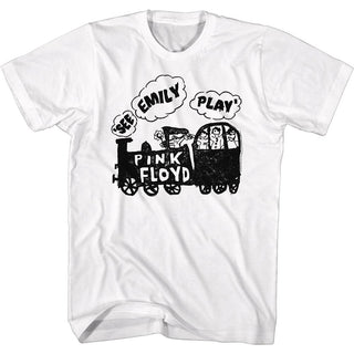 Pink Floyd-See Emily Play-White Adult S/S Tshirt - Coastline Mall