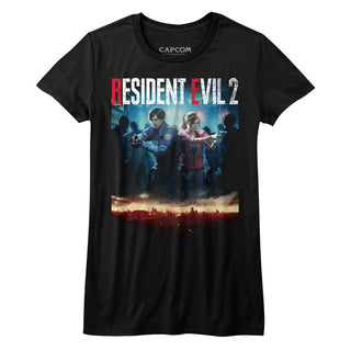 Resident Evil-Re2Make Cover-Black Ladies S/S Tshirt - Coastline Mall