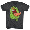 The Real Ghostbusters-Slimer-Black Heather Adult S/S Tshirt - Coastline Mall