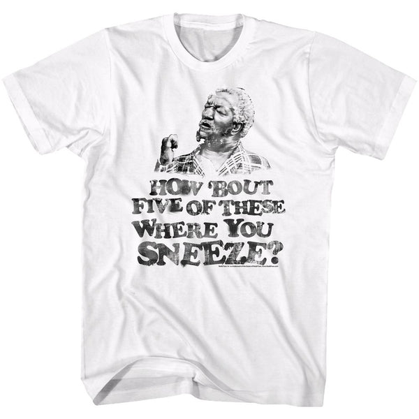 Redd Foxx-Sneeze-White Adult S/S Tshirt - Coastline Mall