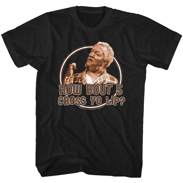 Redd Foxx-How Bout 5-Black Adult S/S Tshirt - Coastline Mall