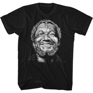 Redd Foxx-Smile Fred-Black Adult S/S Tshirt - Coastline Mall