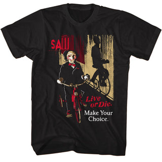 Saw-Saw Your Choice-Black Adult S/S Tshirt - Coastline Mall