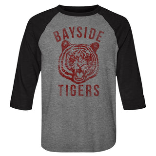 Saved By The Bell-Bayside-Premium Heather/Vintage Black Adult 3/4 Sleeve Raglan - Coastline Mall