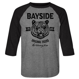 Saved By The Bell-Original Tigers-Heather/Vintage Black Adult 3/4 Sleeve Raglan - Coastline Mall