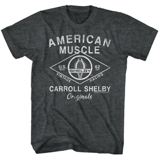 Carroll Shelby-Shelby Originals-Black Heather Adult S/S Tshirt - Coastline Mall