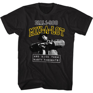 Sir Mix A Lot - 1-900-Mixalot | Black S/S Adult T-Shirt - Coastline Mall