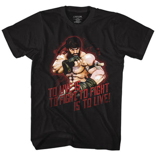 Street Fighter-Hot Ryu-Black Adult S/S Tshirt - Coastline Mall