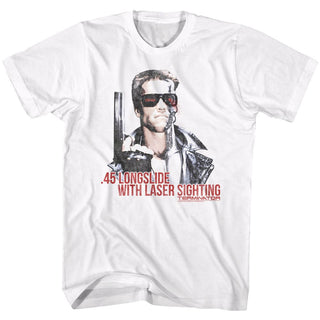 Terminator-Laser Sighting-White Adult S/S Tshirt - Coastline Mall