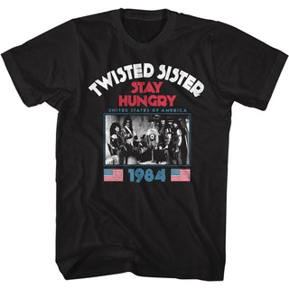 Twisted Sister-Stayhungry-Black Adult S/S Tshirt - Coastline Mall