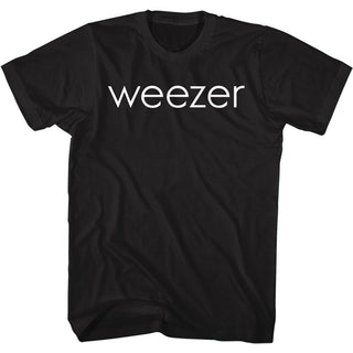 Weezer White Weezer Logo Black Adult Short Sleeve T-Shirt tee - Coastline Mall