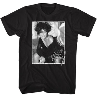 Whitney Houston - Signed Photo | Black S/S Adult T-Shirt - Coastline Mall