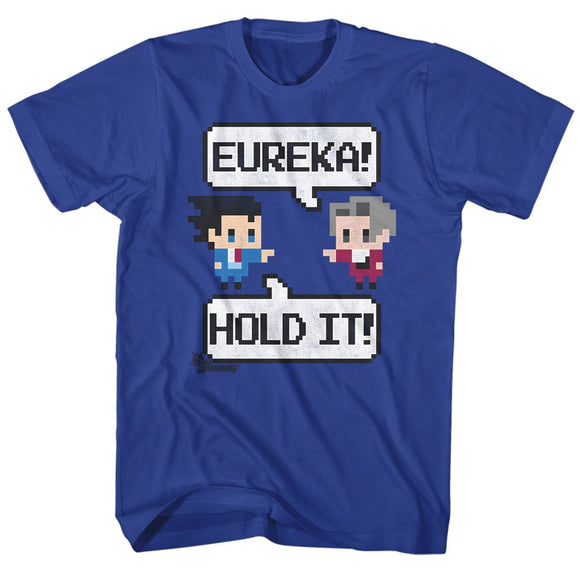 Ace Attorney-8Bit-Royal Adult S/S T-Shirt - Royal