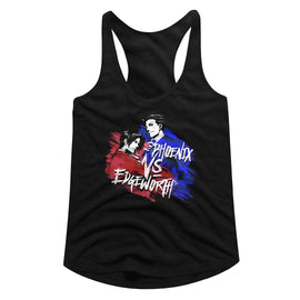 Ace Attorney-Vs-Black Ladies Slimfit Racerback-S - Black