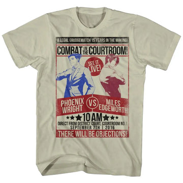 Ace Attorney-Fight-Khaki Heather Adult S/S T-Shirt - Khaki Heather