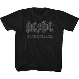 Acdc-Back In Black-Black Youth S/S T-Shirt (7-8) - Black