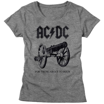 Acdc-About To Rock Again-Deep Heather Ladies S/S T-Shirt - Deep Heather