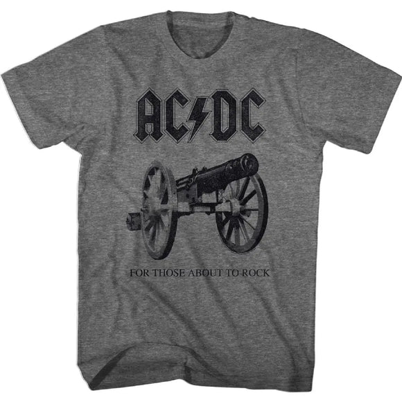 Acdc-About To Rock Again-Graphite Heather Adult S/S T-Shirt - Graphite Heather