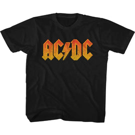 Acdc-Distress Orange-Black Toddler S/S T-Shirt-4T - Black